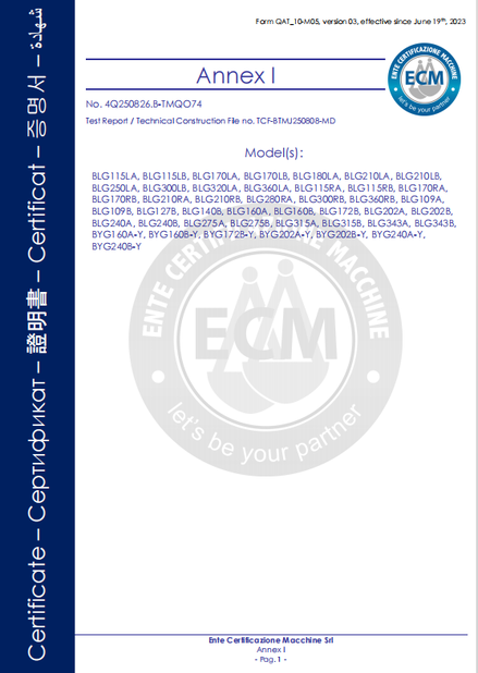 Китай B-Tohin Machine (Jiangsu) Co., Ltd. Сертификаты