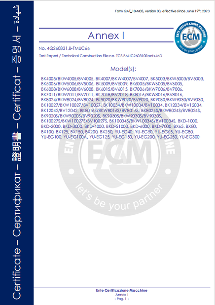 Китай B-Tohin Machine (Jiangsu) Co., Ltd. Сертификаты